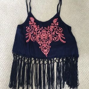Navy Blue Charlotte Russe Crop Top